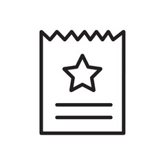 Certificate icon Flat line illustration