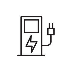 Charging Station icon Flat line illustration