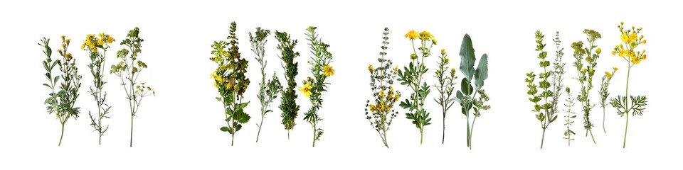 herbs of the Altai Territory tansy flowers isolated on transparent background