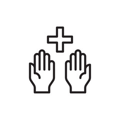 Clean hands icon Flat line illustration