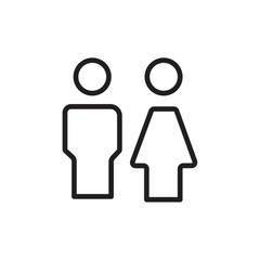 Couple icon Flat line illustration