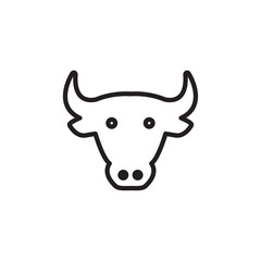 Cow icon Flat line illustration
