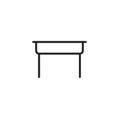 Desk icon Flat line illustration