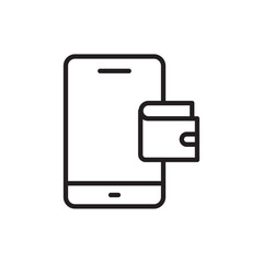 Digital wallet icon Flat line illustration