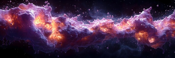 Mesmerizing cosmic swirls of luminous celestial gases in vibrant fiery hues,creating a surreal and captivating space-inspired abstract art backdrop. Showcasing the dynamic,glowing.
