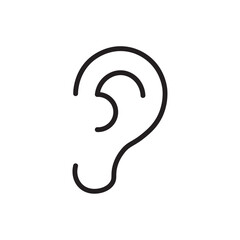 Naklejka premium Ear icon Flat line illustration