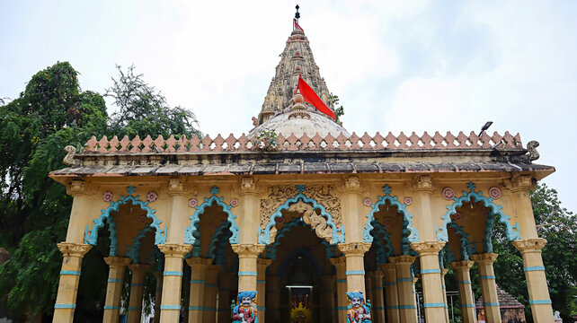 View of Sudama Temple, dedicated to the dear friend of Lord Krishna, built in the 19th century by King Bhavsinhji, Porbandar, Gujarat, India.