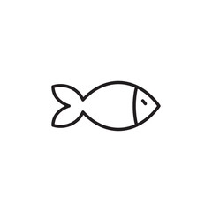 Fish icon Flat line illustration