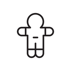 Gingerbread man icon Flat line illustration