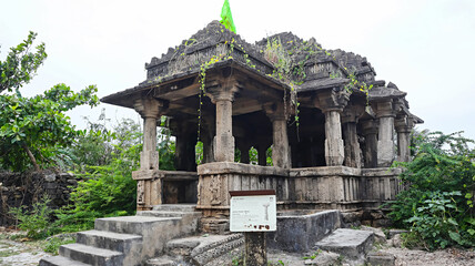 Ancient ruined 13th-century Lord Shiva Temple, locally known as Neelkath Temple, Miyani, Porbandar, Gujarat, India.