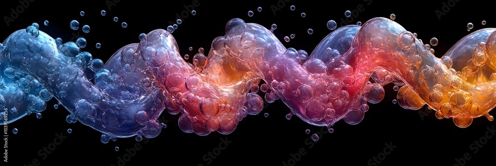 Aufkleber microscopic digital showcasing the intricate molecular structures of dna,rna,and amino acids,represe