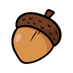 Cartoon Acorn Nut Vector Illustration