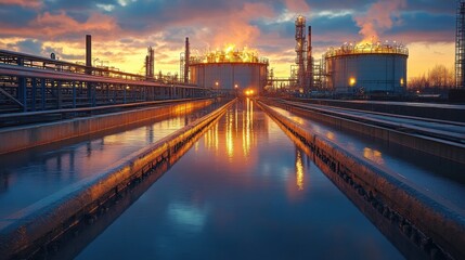 Fototapeta premium Industrial Sunset