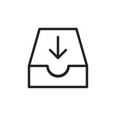 Mail box icon Flat line illustration