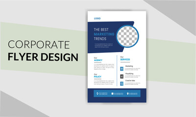 Creative modern clean professional corporate flyer design template with multiple color variations