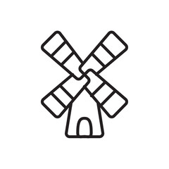 Mill icon Flat line illustration