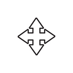 Move arrow icon Flat line illustration