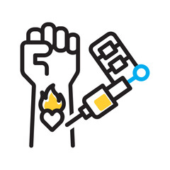 Vector multicolor icon for Tattoo