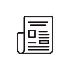 Newspaper icon Flat line illustration