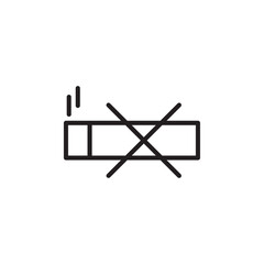 No smoking icon Flat line illustration