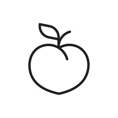 Peach icon Flat line illustration