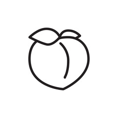 Peach icon Flat line illustration