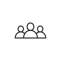 People icon Flat line illustration