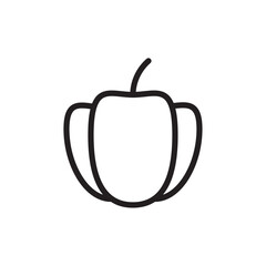 Pepper icon Flat line illustration
