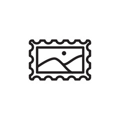 Photo frame icon Flat line illustration
