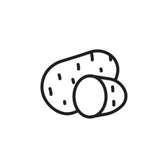 Potato icon Flat line illustration