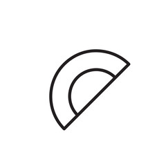 protractor ruler icon Flat line illustration