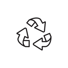 Recycle icon Flat line illustration