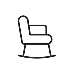 Rocking chair icon Flat line illustration