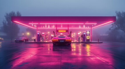 Neon Gas Station