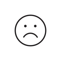 Sad icon Flat line illustration