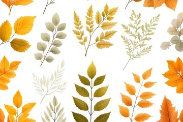Seamless pattern of autumn leaves in warm shades of orange yellow and brown creating a nature inspired design perfect for fall themed textiles and seasonal decor