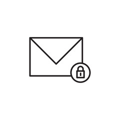 Secure mail icon Flat line illustration