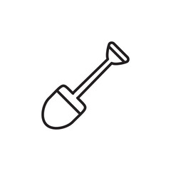 Shovel icon Flat line illustration