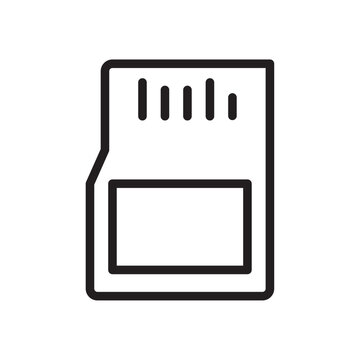recommend clip art: Sd card icon Flat line illustration