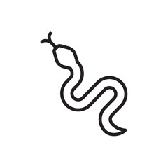 Snake icon Flat line illustration