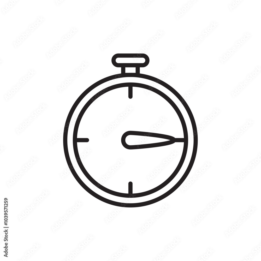 Poster Stopwatch icon Flat line illustration