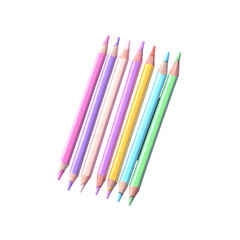 Obraz premium Pastel Colored Pencils on Transparent background