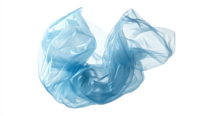 Fototapeta premium Open plastic bag with a puffed-up shape, filled with air, isolated on white background