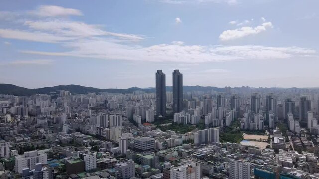 industrial complex in Bucheon City that was taken with an aerial shot