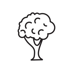 Tree icon Flat line illustration