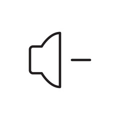 Volume down icon Flat line illustration