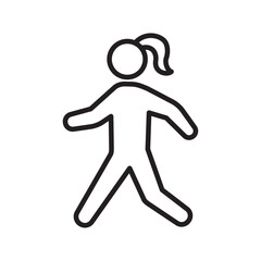 Walking icon Flat line illustration