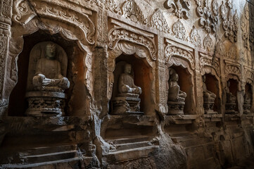 The Ancient Buddhist stone statues