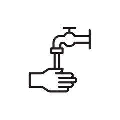 Washing hand icon Flat line illustration