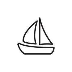 Yacth icon Flat line illustration